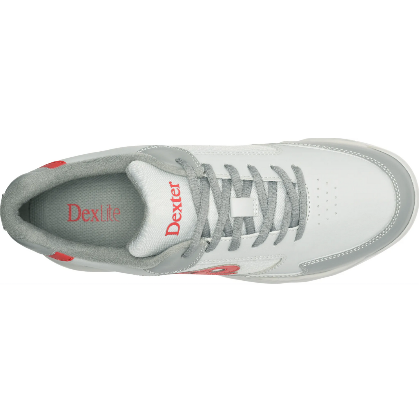 Dexter Mens Ricky V Grey Red Wide Width Bowling Shoes