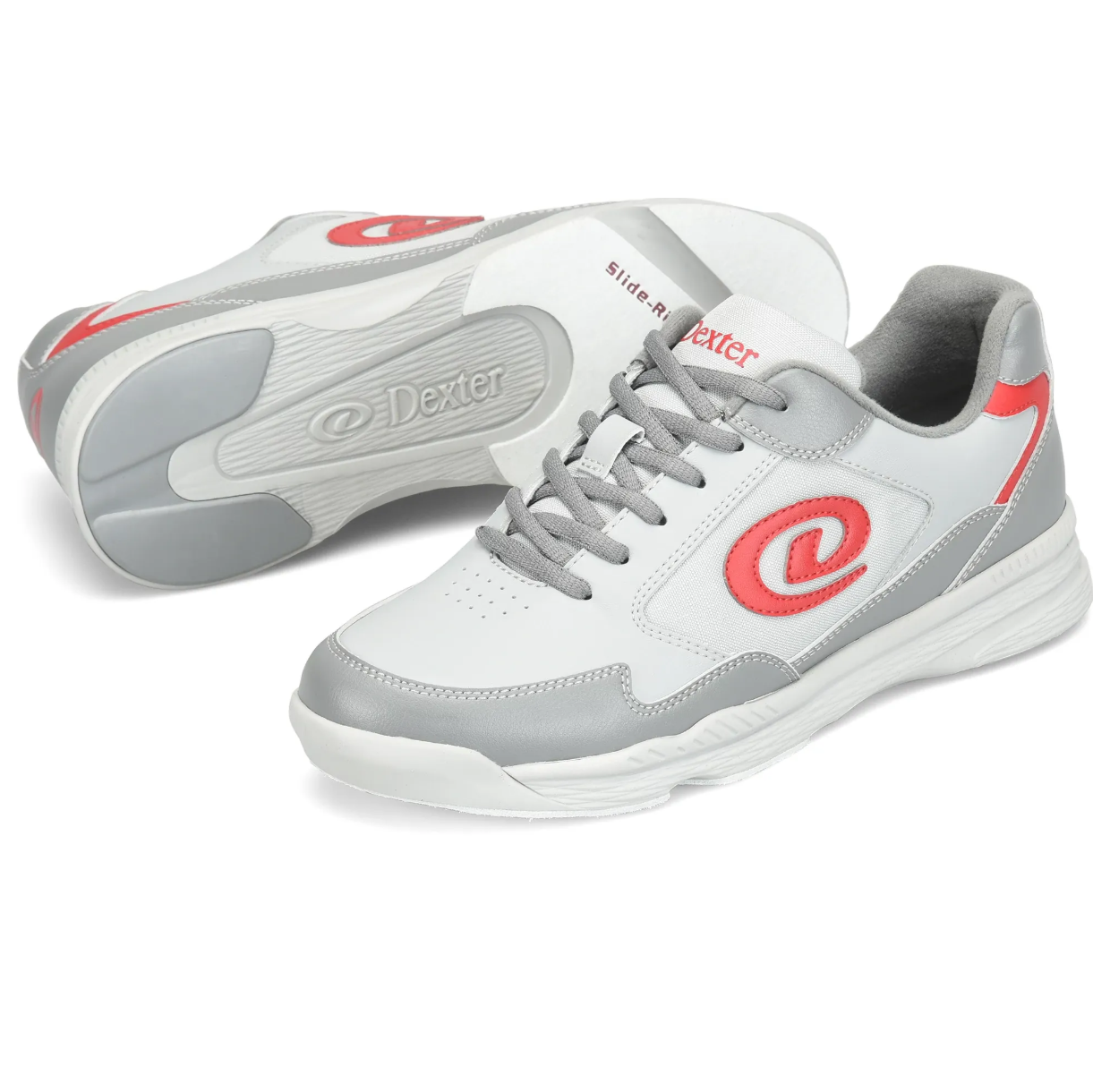 Dexter Mens Ricky V Grey Red Wide Width Bowling Shoes