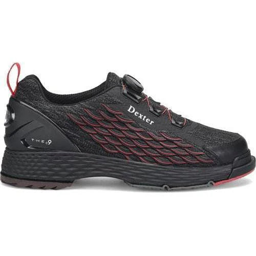 Dexter Men's THE C9 Knit BOA Black Red Wide Bowling Shoes